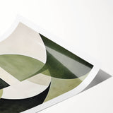 Modern Dining Room Wall Art – Abstract Green and White Canvas Print