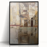 Framed abstract architecture wall art in black acrylic, showcasing geometric shapes and modern design elements, perfect for contemporary decor. Ideal for enhancing living spaces with a stylish touch.