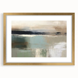 Abstract landscape wall art framed in gold, highlighting vibrant colors and intricate details, perfect for modern home decor or office aesthetics.