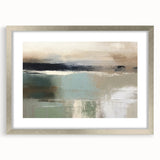 Framed abstract landscape wall art with a silver mat, showcasing vibrant colors and intricate designs, ideal for modern home decor. Perfect for enhancing living spaces.