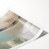 Abstract landscape wall art print showcasing vibrant colors and dynamic shapes, rolled for easy transport and storage, perfect for modern home decor.