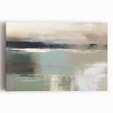 Abstract landscape wall art on a stretched canvas, showcasing vibrant colors and fluid shapes, perfect for modern home décor. Ideal for adding a touch of creativity to any room.