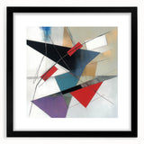 Contemporary Abstract Canvas – Angular Energy in Red & Teal
