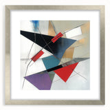 Contemporary Abstract Canvas – Angular Energy in Red & Teal