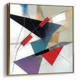 Contemporary Abstract Canvas – Angular Energy in Red & Teal