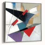 Contemporary Abstract Canvas – Angular Energy in Red & Teal