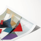 Contemporary Abstract Canvas – Angular Energy in Red & Teal