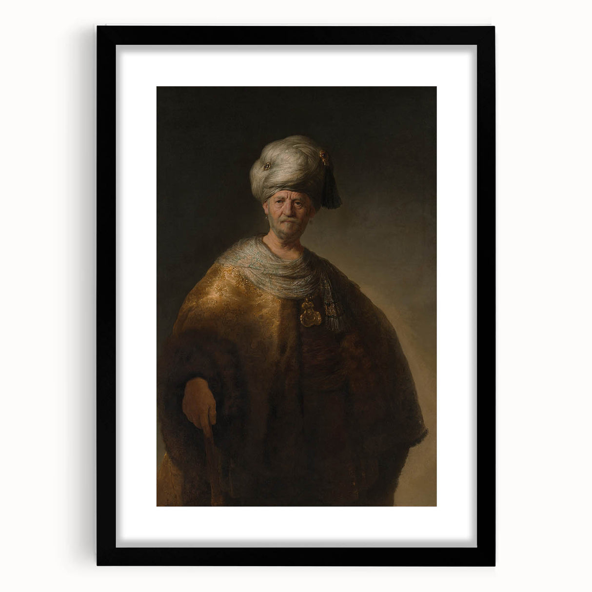 Historical Baroque Art Print of a Turbaned Gentleman - Classic Wall Art