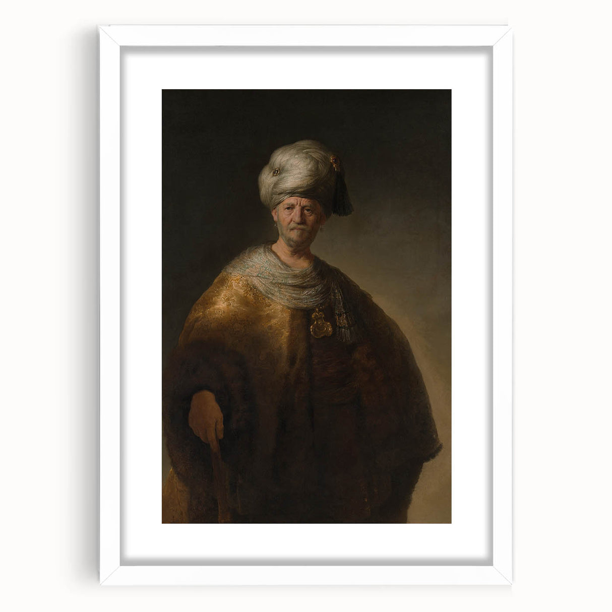 Historical Baroque Art Print of a Turbaned Gentleman - Classic Wall Art