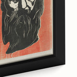 Expressionist Art - Bold Old Man Portrait in Black and Red Tones