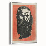 Expressionist Art - Bold Old Man Portrait in Black and Red Tones