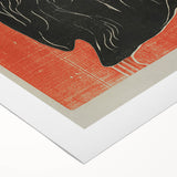 Expressionist Art - Bold Old Man Portrait in Black and Red Tones