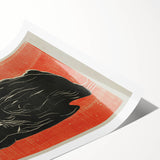 Expressionist Art - Bold Old Man Portrait in Black and Red Tones