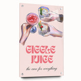 Large abstract wall art on acrylic glass featuring swirling hues of blue and green, ideal for dining room decor.