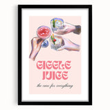 Extra large abstract art print featuring vibrant, colorful textures on a black framed canvas, ideal for living room decor.