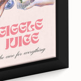 Extra large black wall art featuring colorful, textured food and drink motifs on a framed canvas.