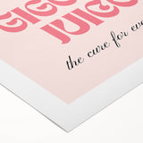 Art deco poster featuring a stylized cocktail glass, in bold black and gold tones, on a rolled canvas.