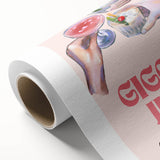 Art deco poster featuring a stylized cocktail, rendered in bold black and gold tones on rolled canvas.