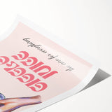 Extra large rolled print of line art flowers in black on white, ideal for large living room wall art.