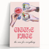 Large black and white stretched canvas featuring a minimalist design of various foods and drinks, ideal for kitchen wall art.