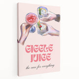 Large canvas print featuring assorted fruits and vegetables in vibrant colors, ideal for kitchen wall art.