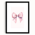 Pink Bow Watercolor Print - Girls Bedroom Wall Art