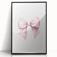 Pink Bow Watercolor Print - Girls Bedroom Wall Art