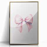 Pink Bow Watercolor Print - Girls Bedroom Wall Art