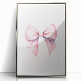 Pink Bow Watercolor Print - Girls Bedroom Wall Art