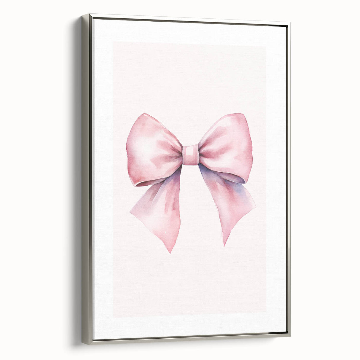 Pink Bow Watercolor Print - Girls Bedroom Wall Art