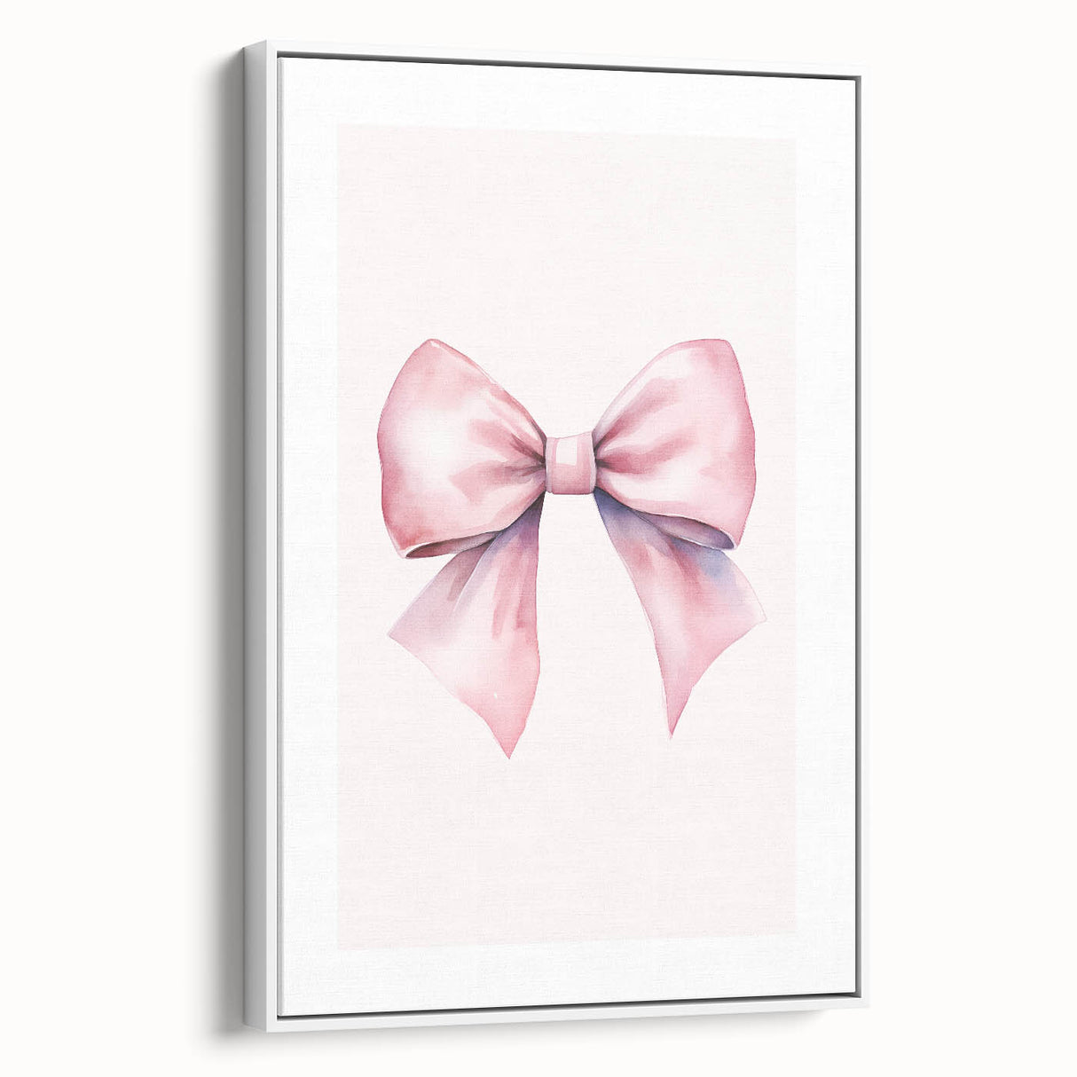 Pink Bow Watercolor Print - Girls Bedroom Wall Art