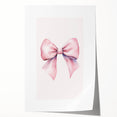 Pink Bow Watercolor Print - Girls Bedroom Wall Art