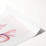 Pink Bow Watercolor Print - Girls Bedroom Wall Art