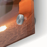 Close-up of a vibrant acrylic glass artwork depicting colorful canyons, showcasing intricate details and textures, ideal for modern home decor or artistic displays.