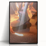 Framed acrylic artwork showcasing a stunning landscape of canyons, featuring vibrant colors and intricate details, perfect for home decor and wall art enthusiasts.