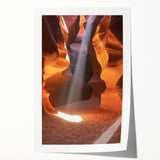 Stunning landscape print showcasing vibrant canyons in rich earth tones, rolled and ready for display, ideal for adding a natural touch to home decor.