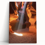 Stretched canvas art depicting a vibrant landscape of canyons with rich earth tones, perfect for enhancing home decor with a natural theme.