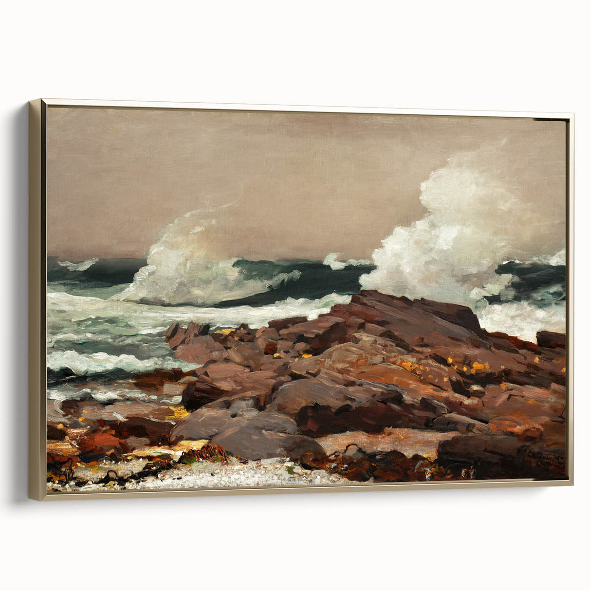 Eastern Point Realism Coastal Art Print - Winslow Homer Ocean Waves, 1900