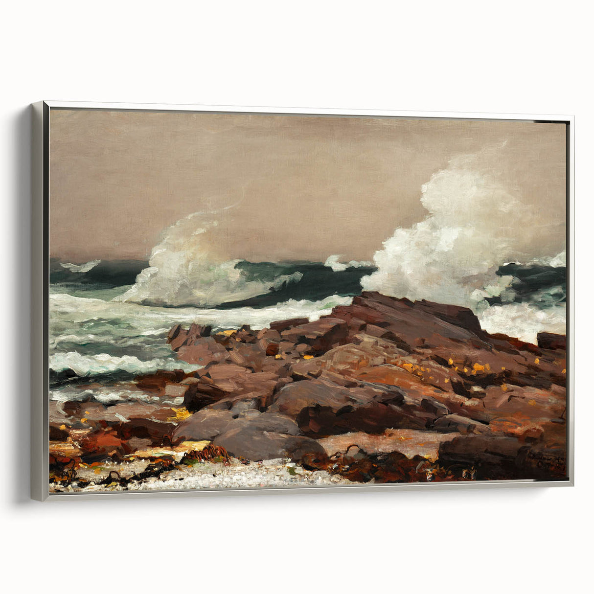 Eastern Point Realism Coastal Art Print - Winslow Homer Ocean Waves, 1900