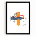 Bunny Pilot Nursery Wall Art – Kids Room & Baby Aviation Decor