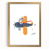 Bunny Pilot Nursery Wall Art – Kids Room & Baby Aviation Decor