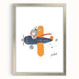 Bunny Pilot Nursery Wall Art – Kids Room & Baby Aviation Decor