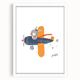 Bunny Pilot Nursery Wall Art – Kids Room & Baby Aviation Decor