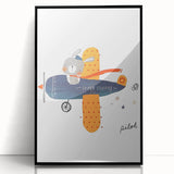 Bunny Pilot Nursery Wall Art – Kids Room & Baby Aviation Decor