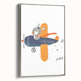 Bunny Pilot Nursery Wall Art – Kids Room & Baby Aviation Decor