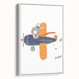 Bunny Pilot Nursery Wall Art – Kids Room & Baby Aviation Decor