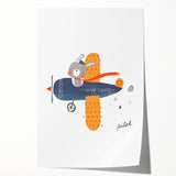 Bunny Pilot Nursery Wall Art – Kids Room & Baby Aviation Decor