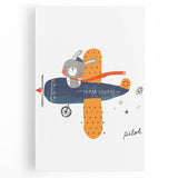 Bunny Pilot Nursery Wall Art – Kids Room & Baby Aviation Decor