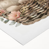 Bunny in Basket - Kids Room Wall Art Canvas and Framed Options