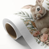 Bunny in Basket - Kids Room Wall Art Canvas and Framed Options